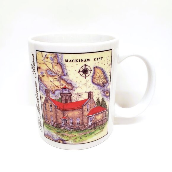 Old Mackinac Point Lighthouse Coffee Mug Tea Cup Great American Ser Donna Elias - Picture 1 of 6